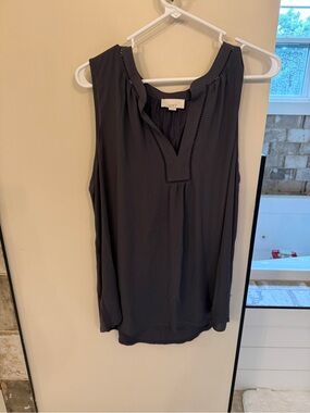 LOFT Maternity Sleeveless V-Neck Shell Top in Charcoal